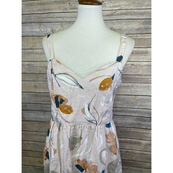 Rachel Zoe Size 6 100% Linen Dress Sweetheart Neck - Picture 2 of 12